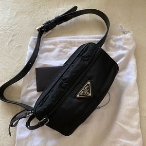 Auth Prada Tessuto fanny pack belt bag